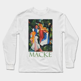 Four Girls by German Expressionist August Macke Long Sleeve T-Shirt